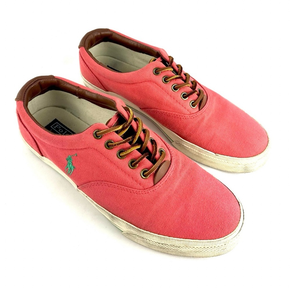 Polo by Ralph Lauren Men's Coral Canvas Sneakers